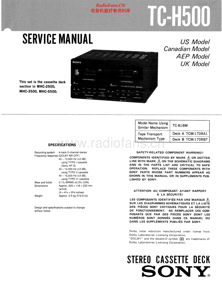 Sony-TCH500-tape-sm 维修电路原理图.pdf_第1页