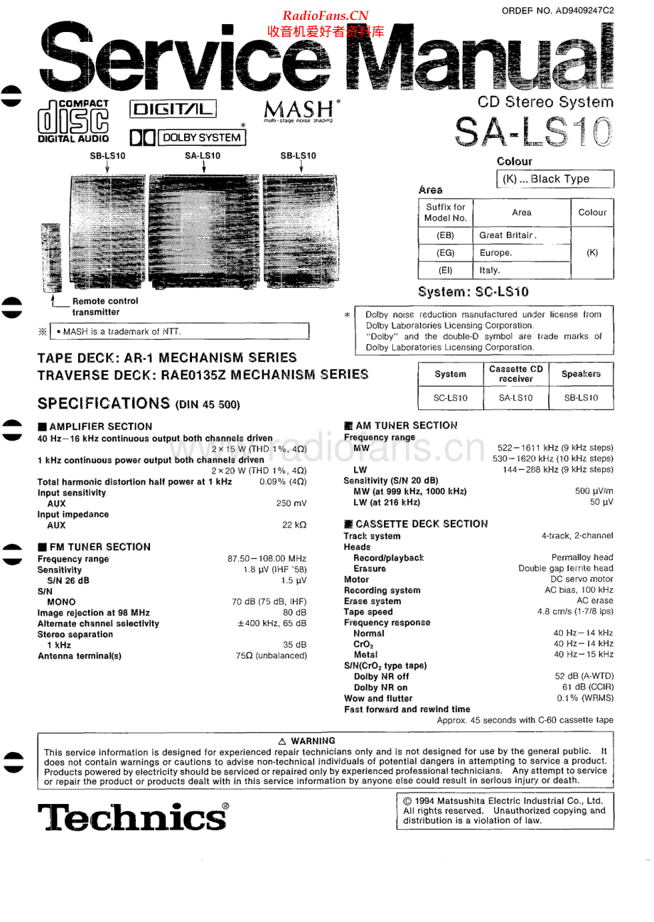 Technics-SALS10-cs-sm 维修电路原理图.pdf_第1页