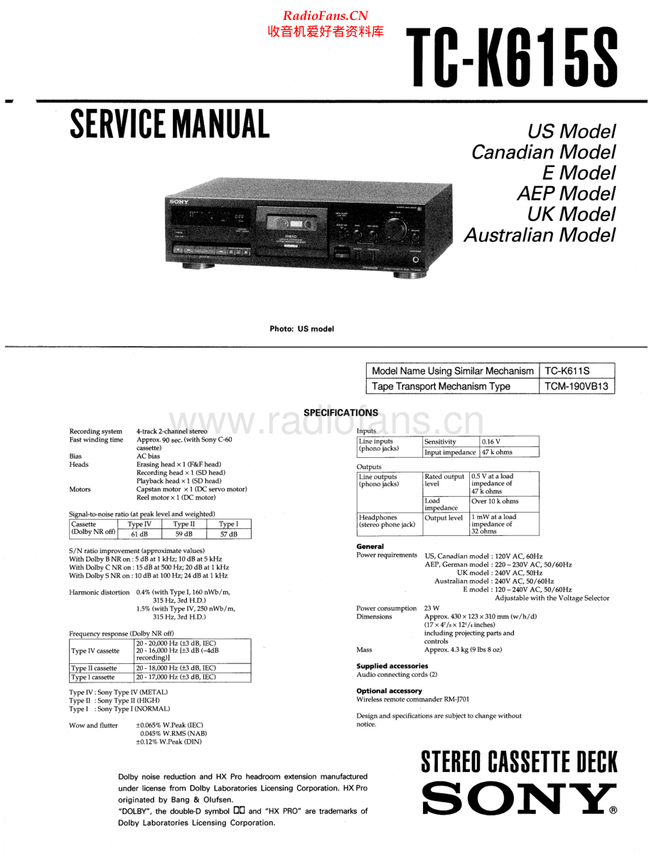 Sony-TCK615S-tape-sm 维修电路原理图.pdf_第1页