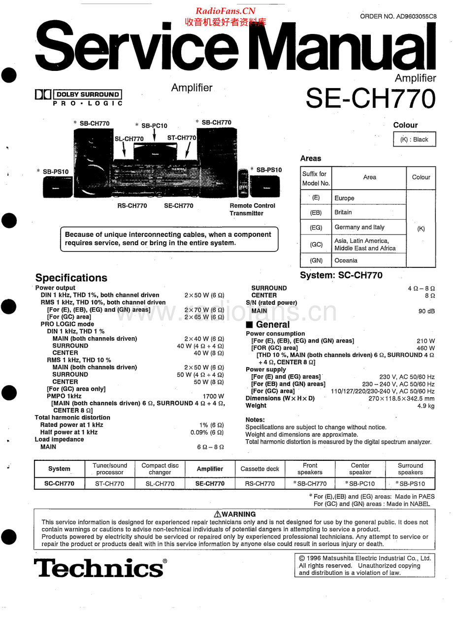 Technics-SECH770-cs-sm 维修电路原理图.pdf_第1页