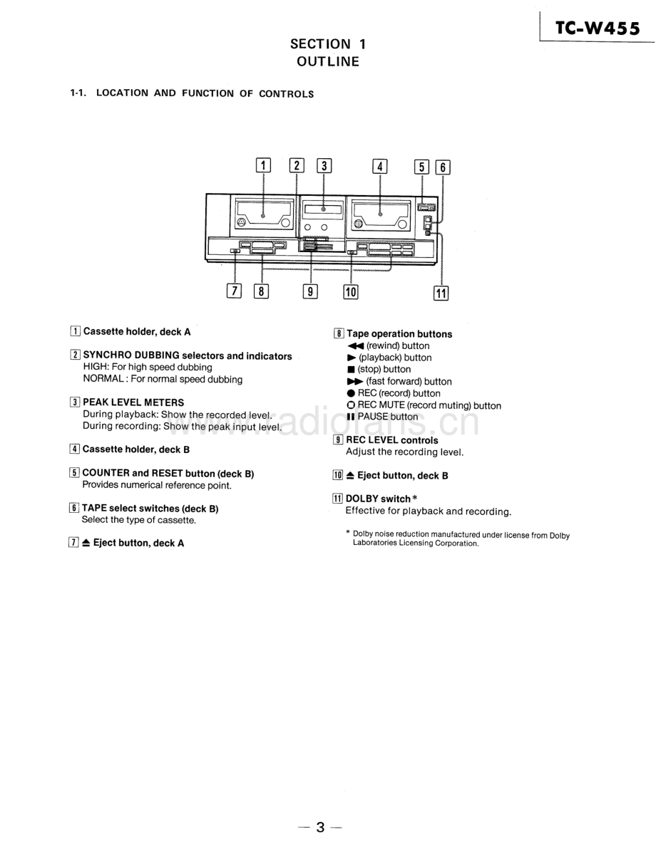 Sony-TCW455-tape-sm 维修电路原理图.pdf_第3页