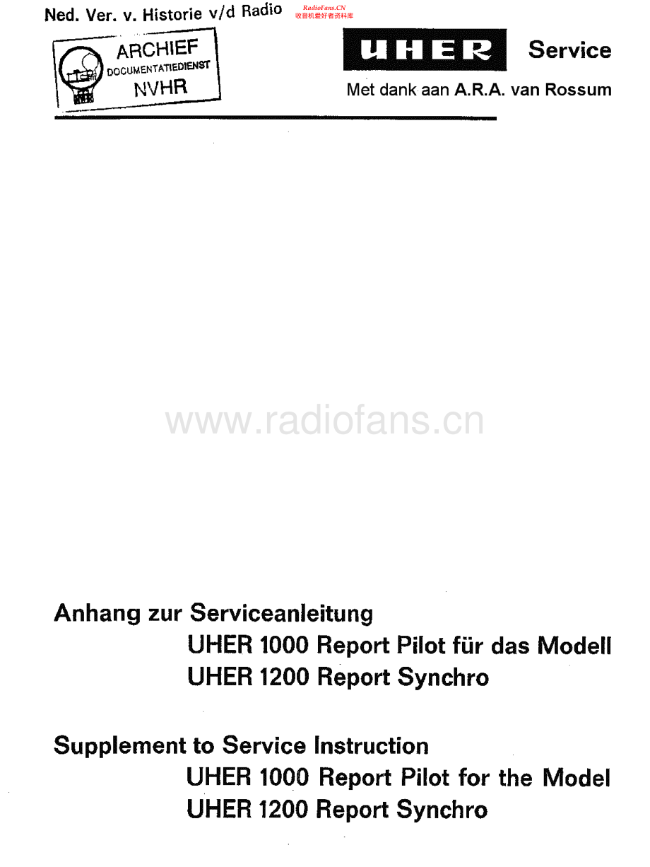 Uher-1000ReportPilot-tape-sm2 维修电路原理图.pdf_第1页