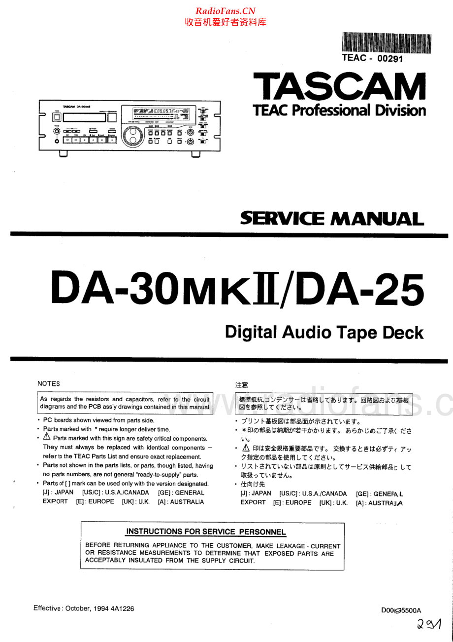 Teac-DA30MKII-dat-sm 维修电路原理图.pdf_第1页