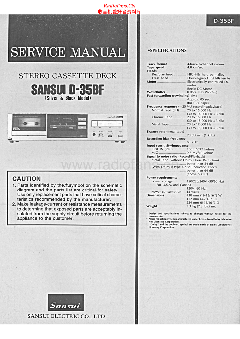 Sansui-D35BF-tape-sm 维修电路原理图.pdf_第1页