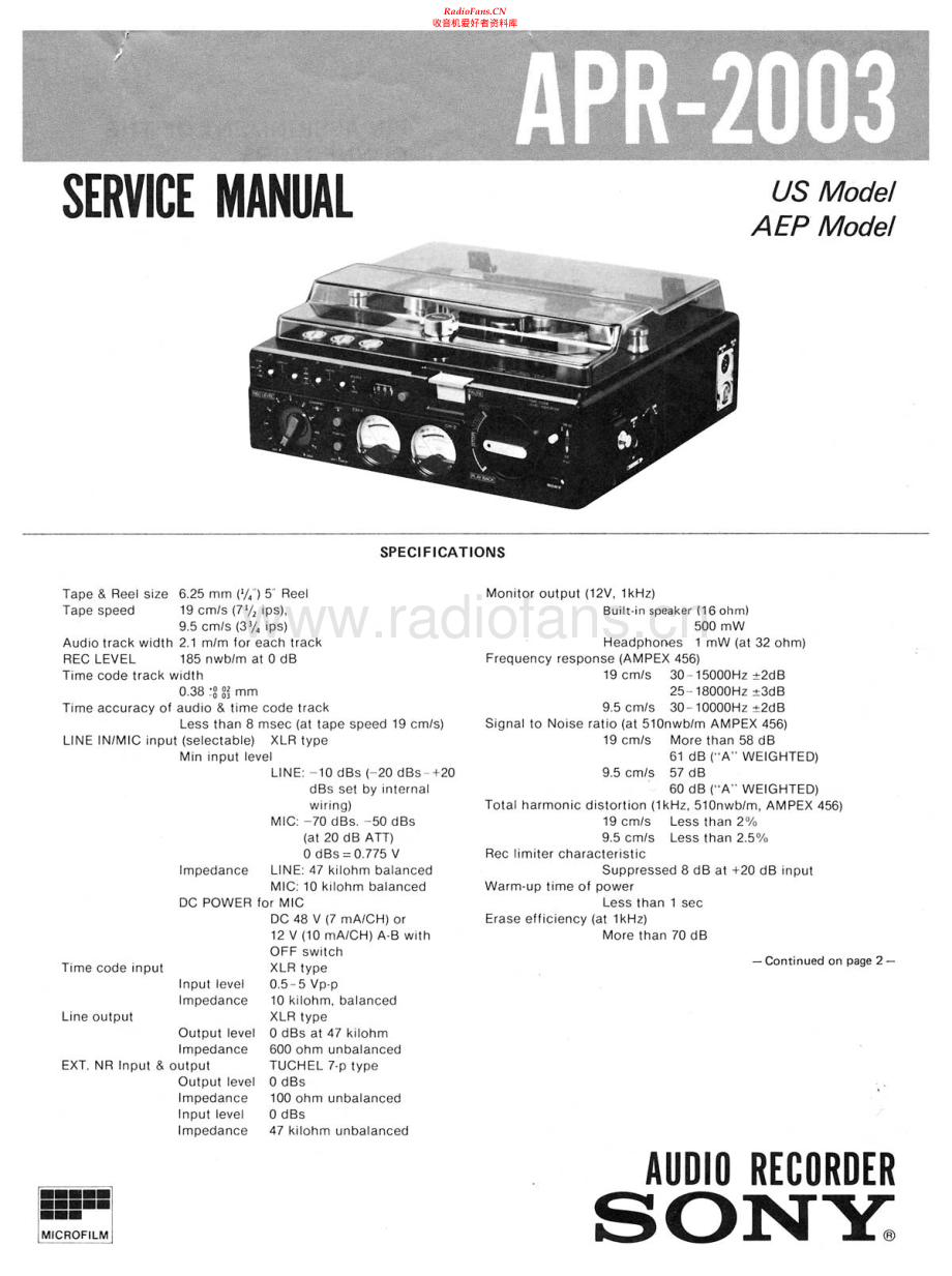 Sony-APR2003-tape-sm 维修电路原理图.pdf_第1页