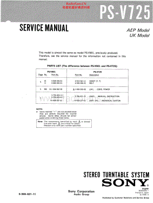 Sony-PSV725-tt-sm 维修电路原理图.pdf