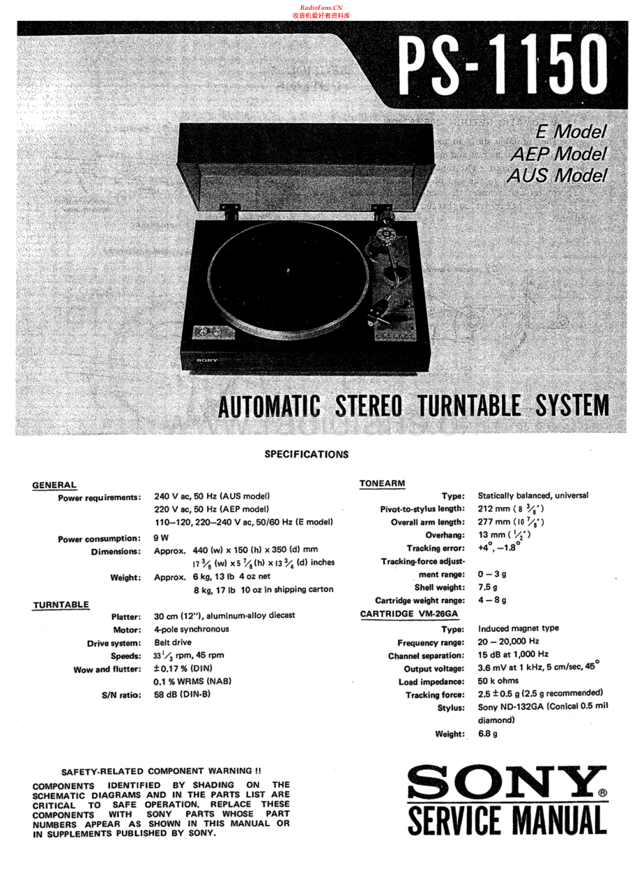 Sony-PS1150-tt-sm 维修电路原理图.pdf_第1页