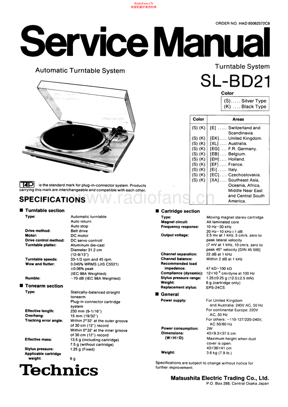 Technics-SLBD21-tt-sm 维修电路原理图.pdf_第1页