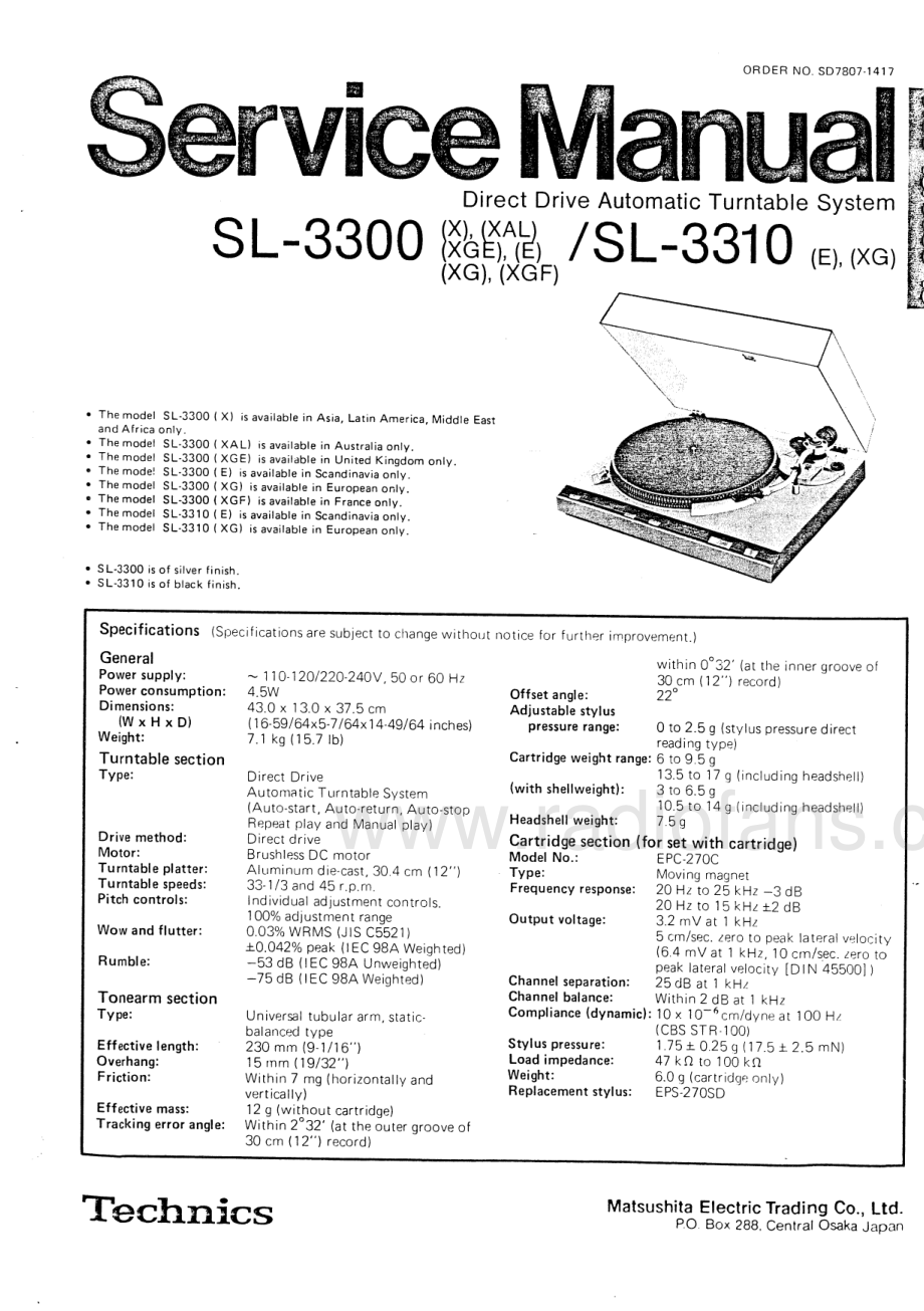 Technics-SL3300-tt-sm 维修电路原理图.pdf_第3页