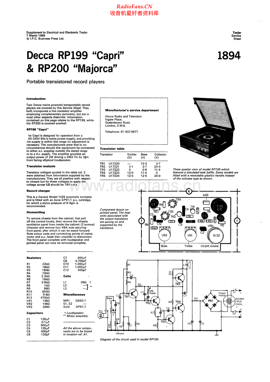 Decca-RP199Capri-tt-sm维修电路原理图.pdf_第1页