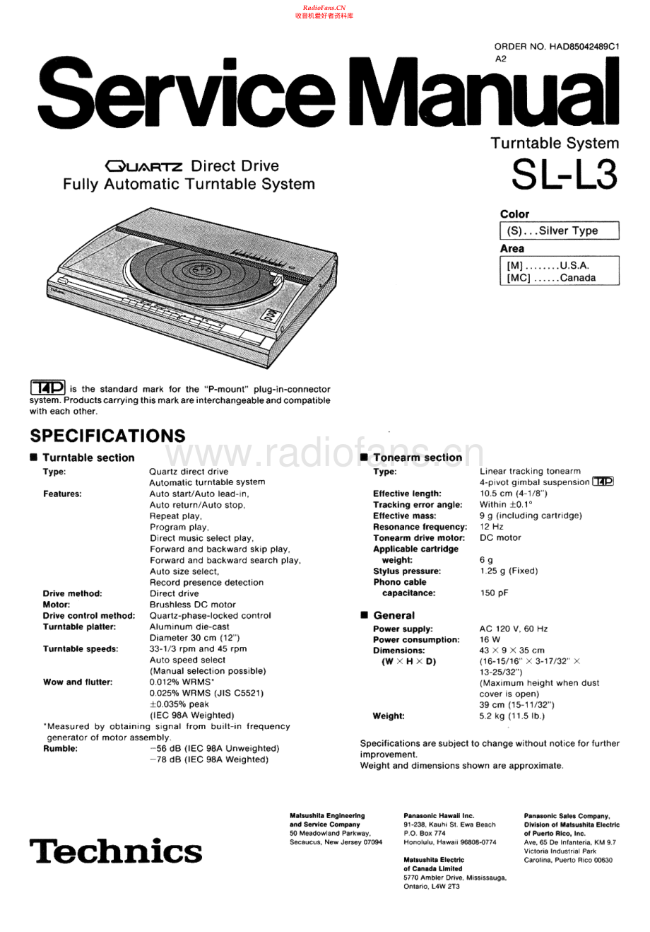 Technics-SLL3-tt-sm 维修电路原理图.pdf_第1页