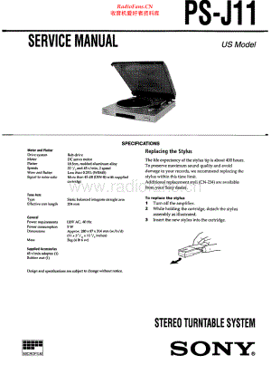 Sony-PSJ11-tt-sm 维修电路原理图.pdf