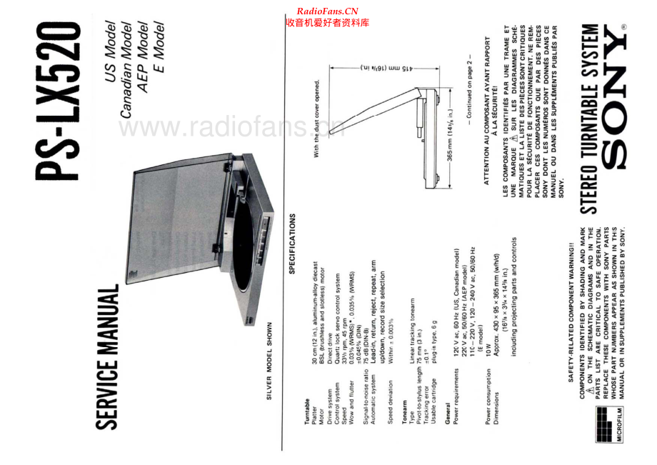 Sony-PSLX520-tt-sm 维修电路原理图.pdf_第1页