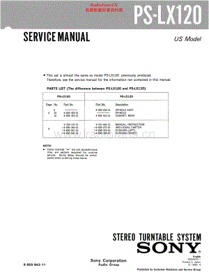 Sony-PSLX120-tt-sm 维修电路原理图.pdf