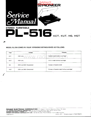 Pioneer-PL516-tt-sm 维修电路原理图.pdf