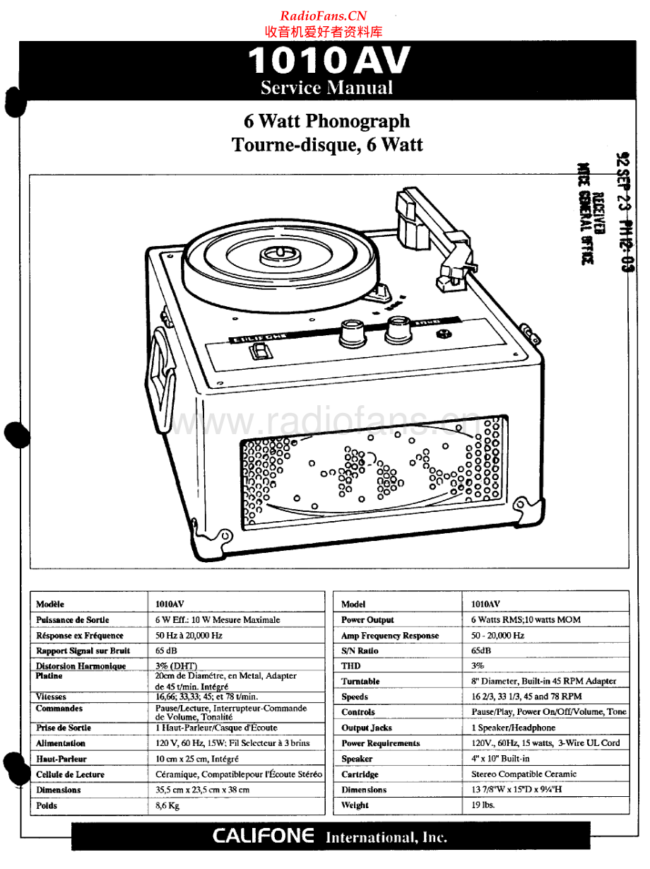 Califone-10xx-tt-sch维修电路原理图.pdf_第2页