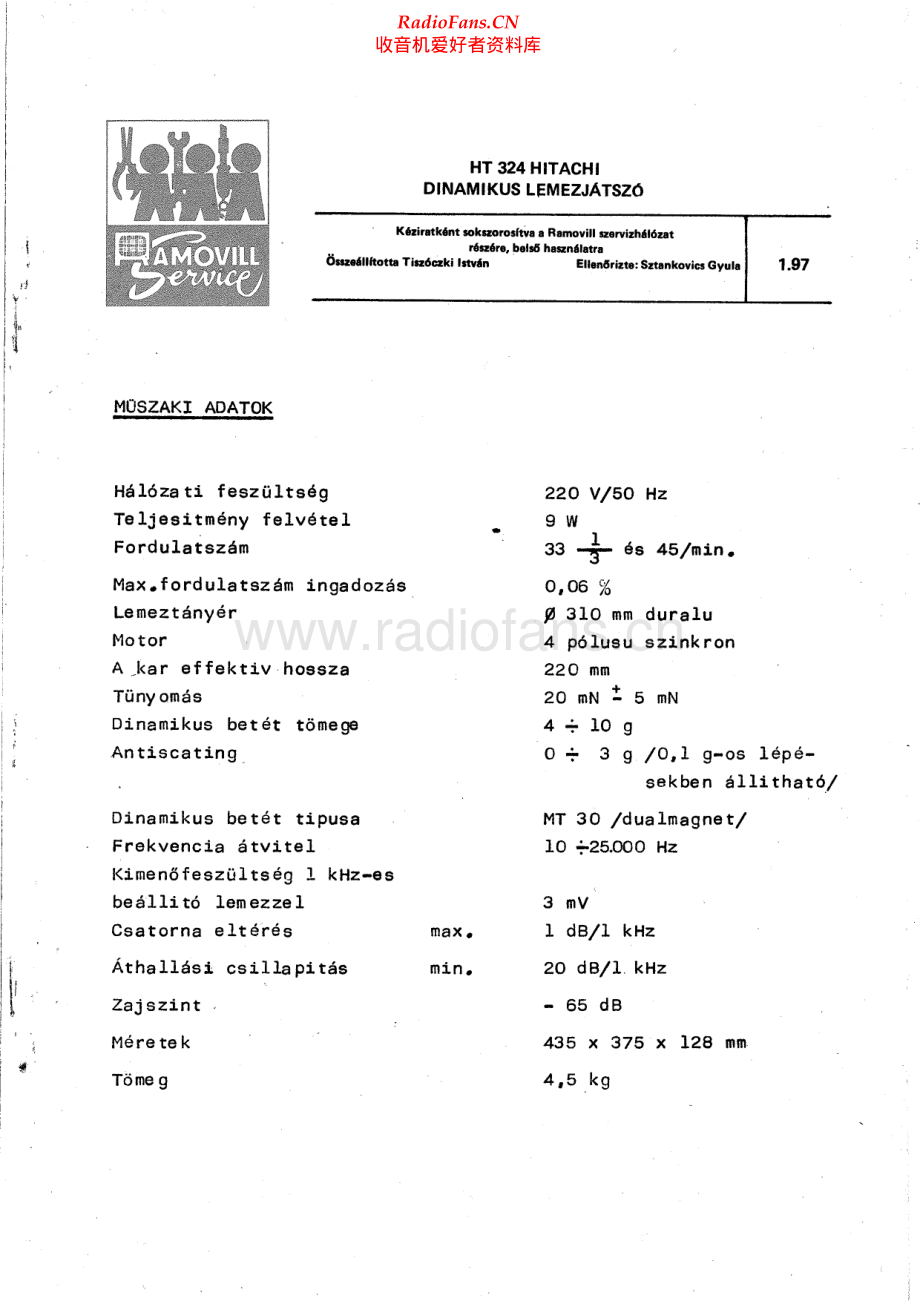 Hitachi-HT324-tt-sch 维修电路原理图.pdf_第1页