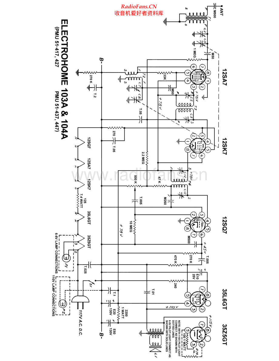 Electrohome-103A-rec-sch维修电路原理图.pdf_第1页