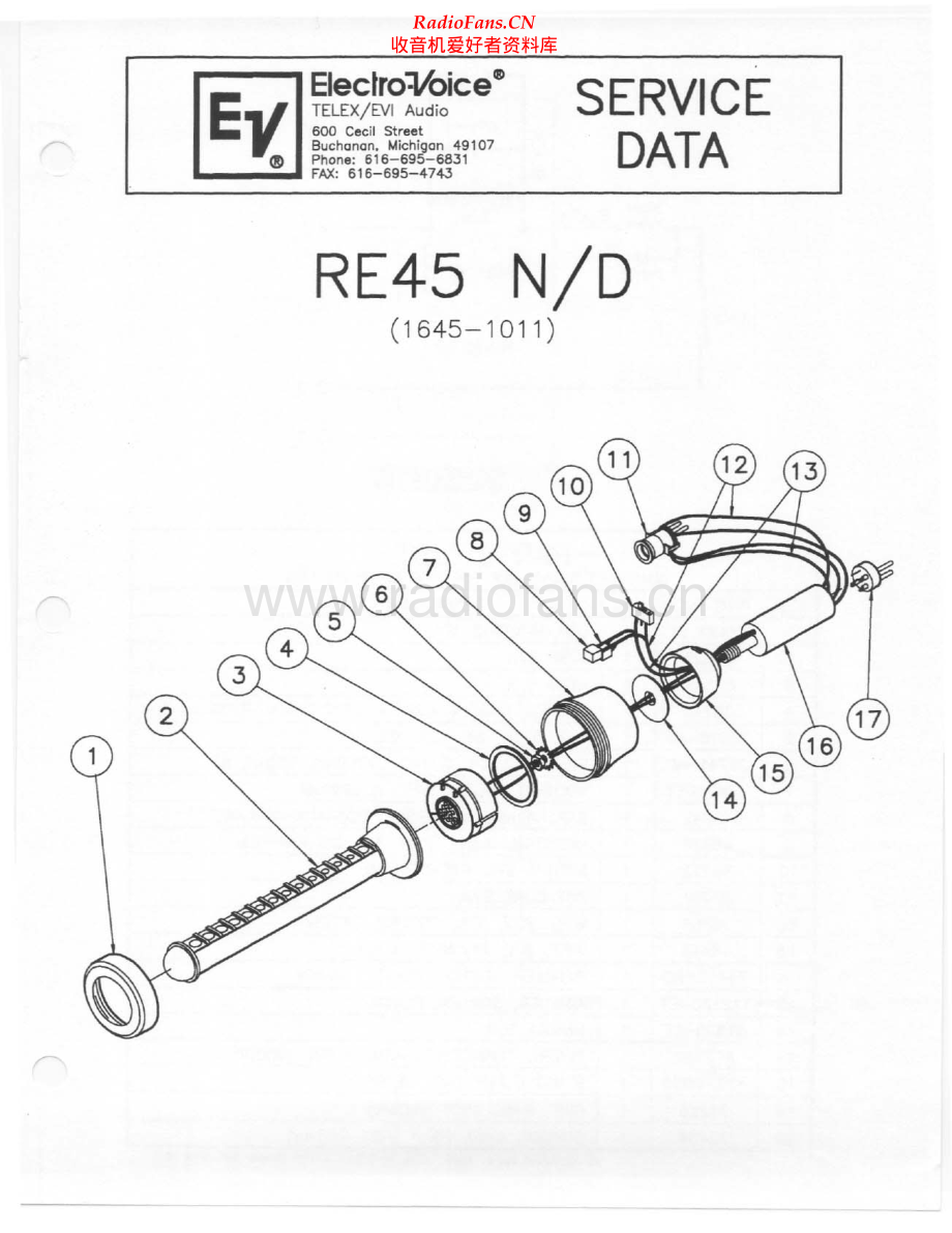 ElectroVoice-RE45-mic-sm维修电路原理图.pdf_第1页