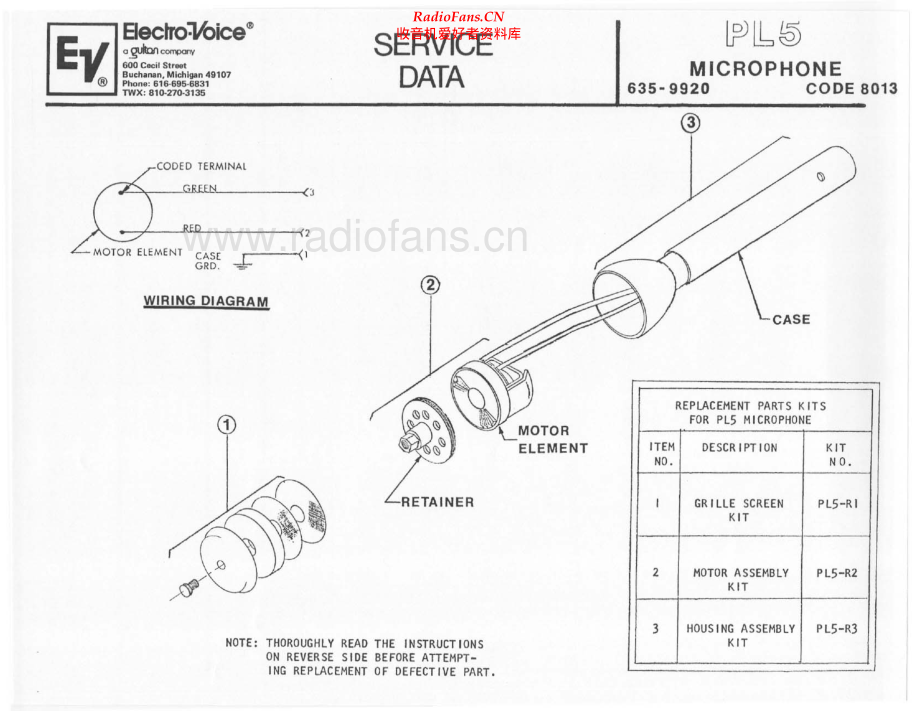 ElectroVoice-PL5-mic-sm维修电路原理图.pdf_第1页