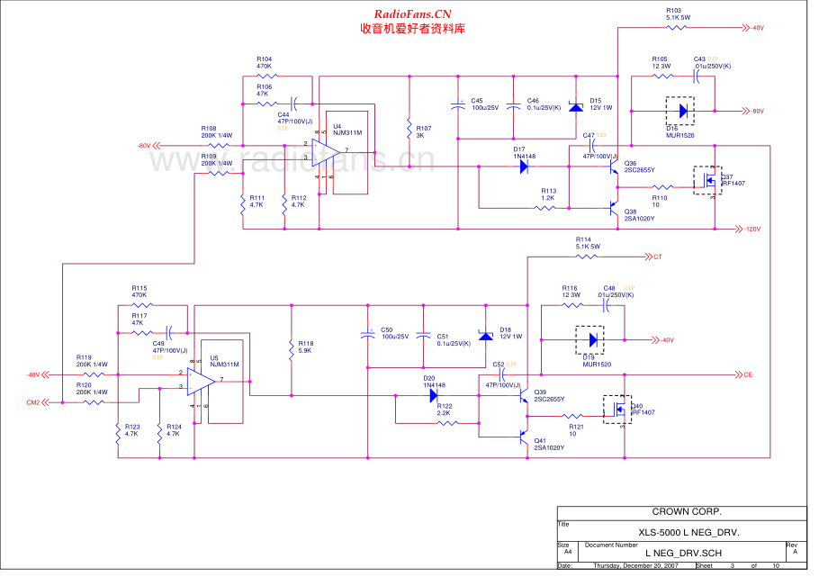 Crown-XLS5000-pwr-sch维修电路原理图.pdf_第2页