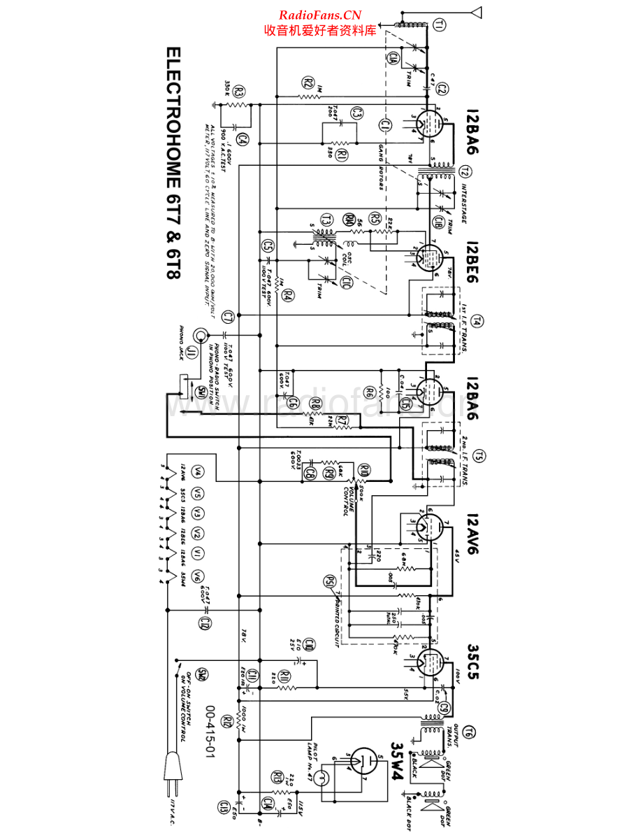 Electrohome-6T7-rec-sch维修电路原理图.pdf_第1页