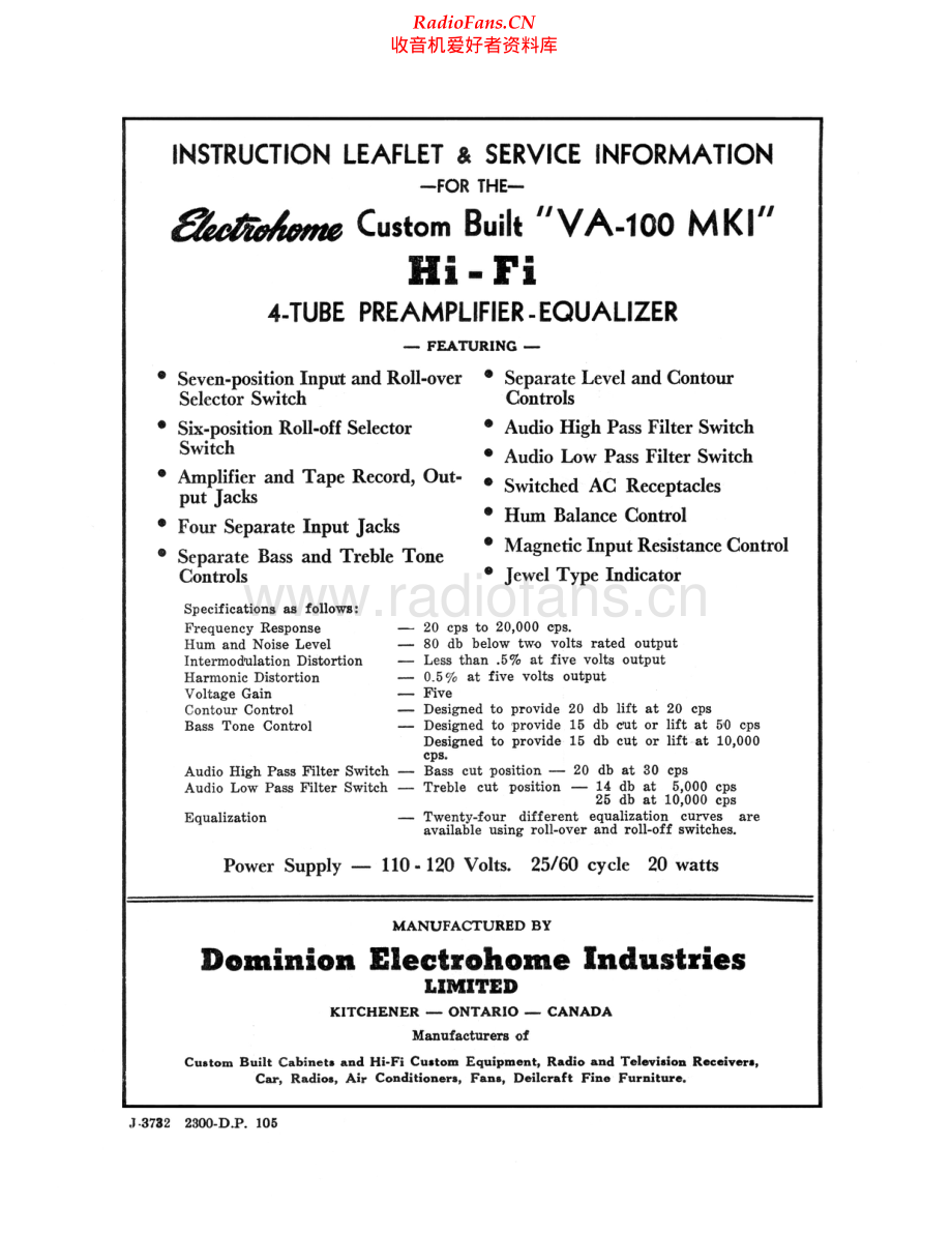 Electrohome-VA100_MKI-pre-sm维修电路原理图.pdf_第1页