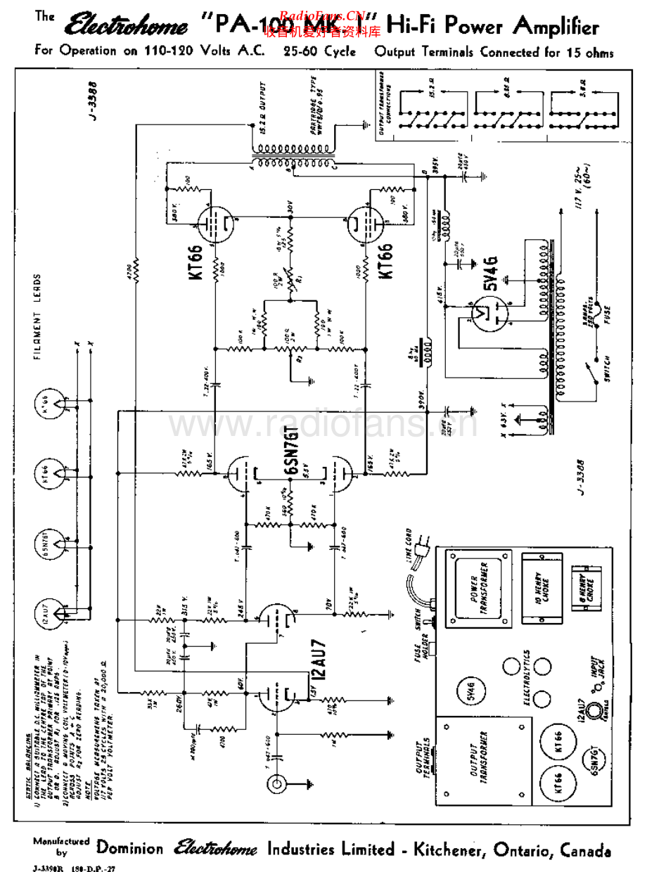 Electrohome-PA100-pwr-sch2维修电路原理图.pdf_第1页