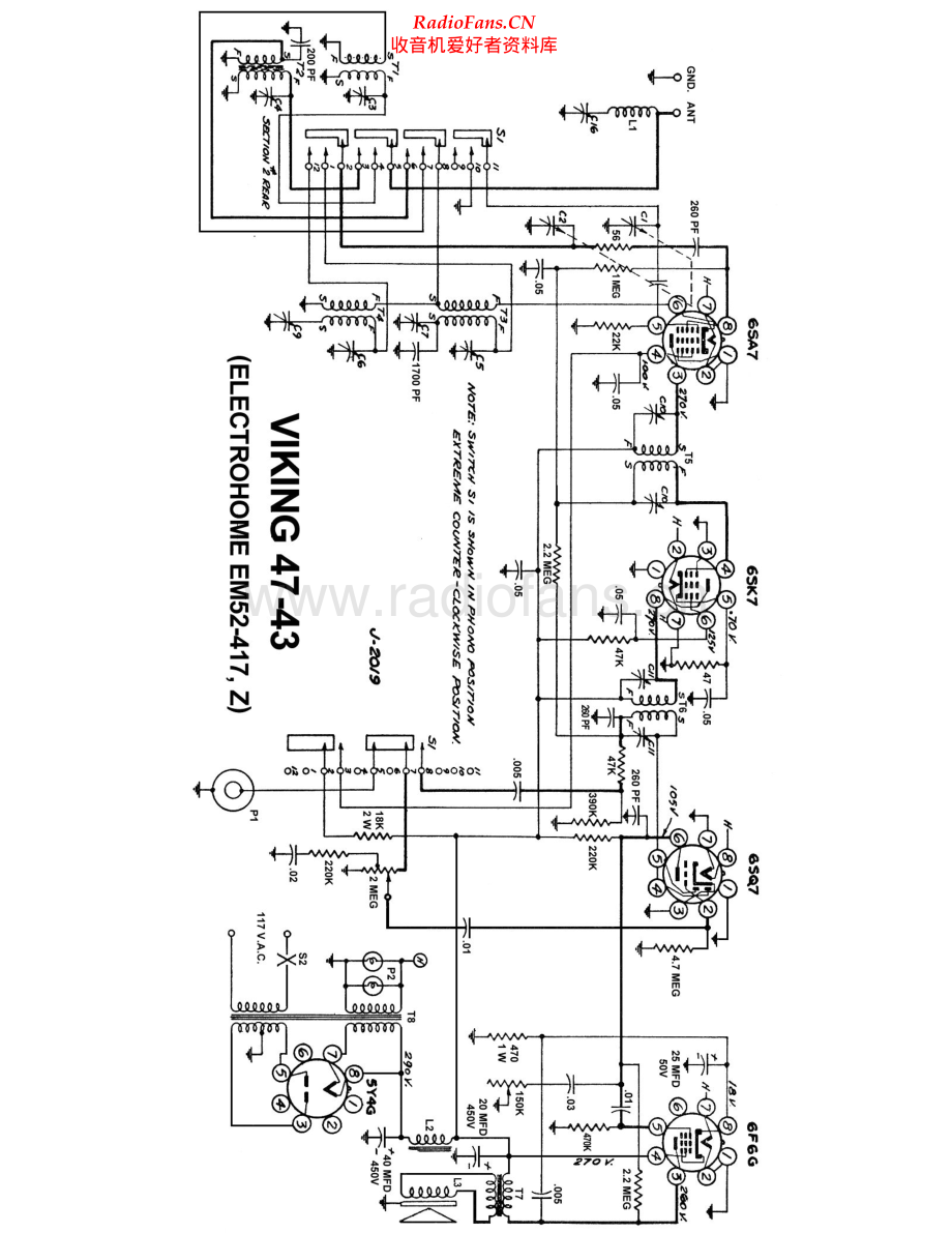 Electrohome-Viking47_43-rec-sch维修电路原理图.pdf_第1页