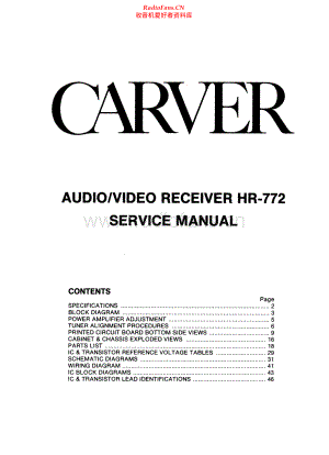 Carver-HR772-rec-sm维修电路原理图.pdf