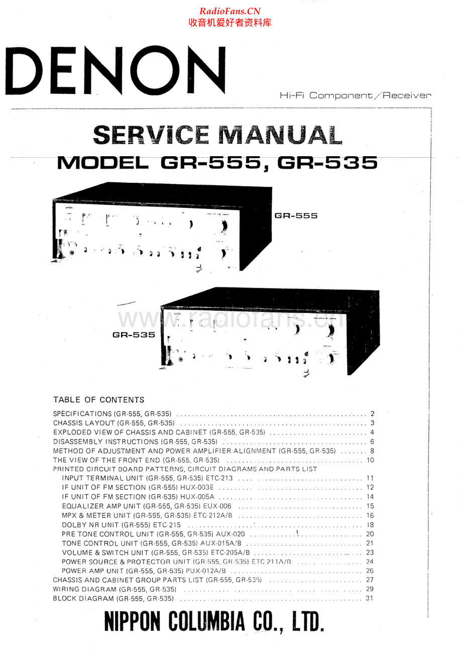 Denon-GR555-rec-sm维修电路原理图.pdf_第1页