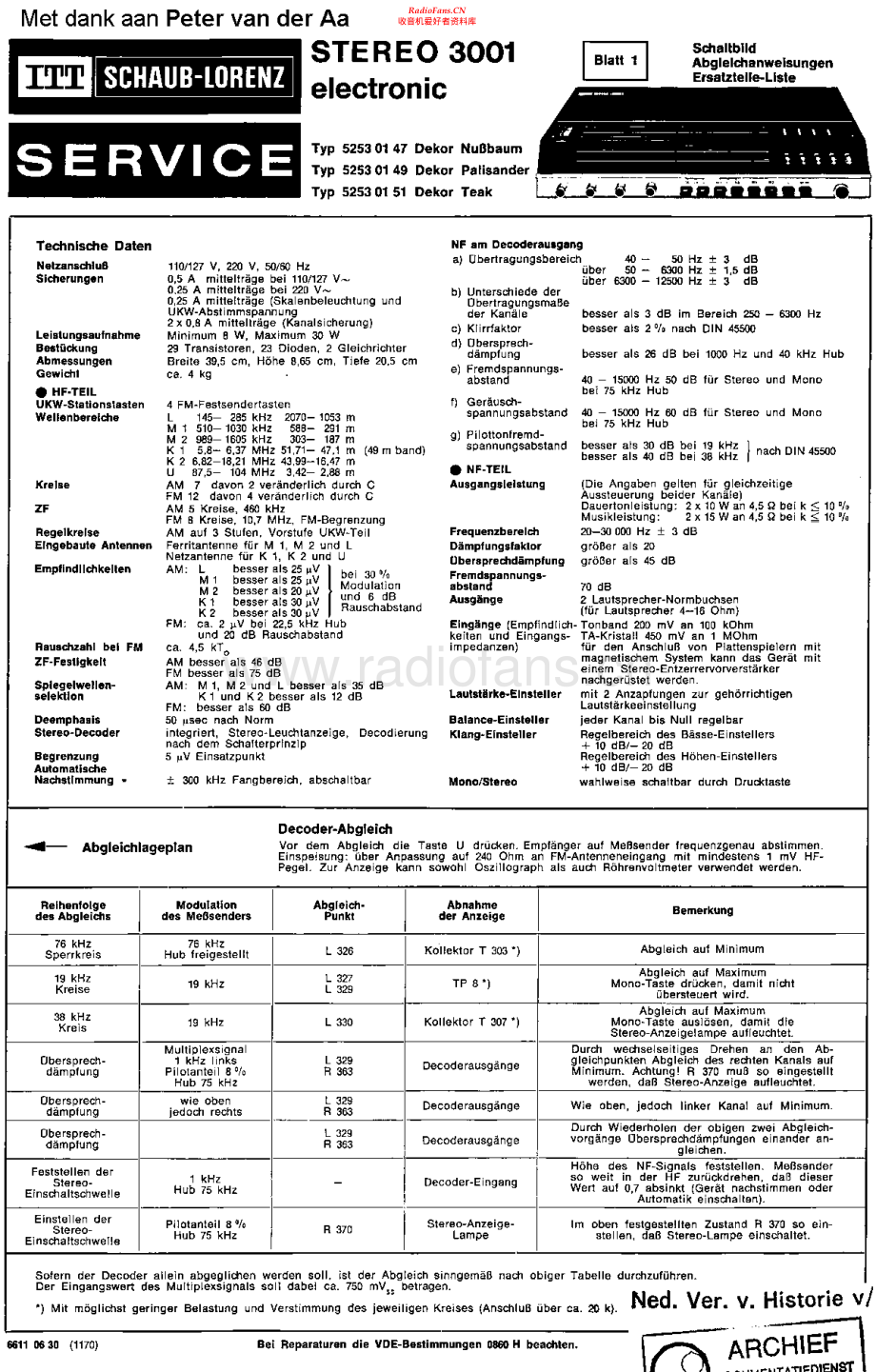 ITT-Stereo3001-rec-sm 维修电路原理图.pdf_第1页