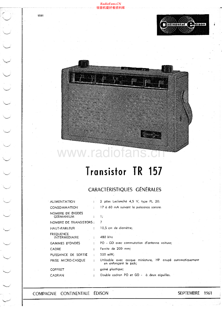 Continental-TR157-rec-sch维修电路原理图.pdf_第1页