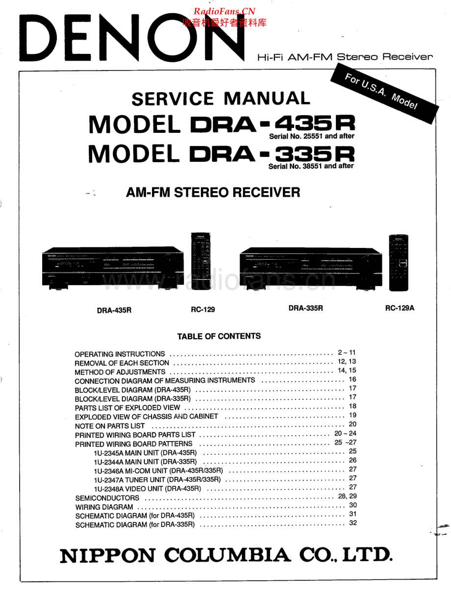 Denon-DRA335RUS-rec-sm维修电路原理图.pdf_第1页