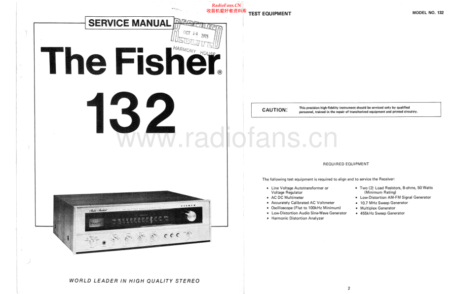 Fisher-132-rec-sm维修电路原理图.pdf_第1页