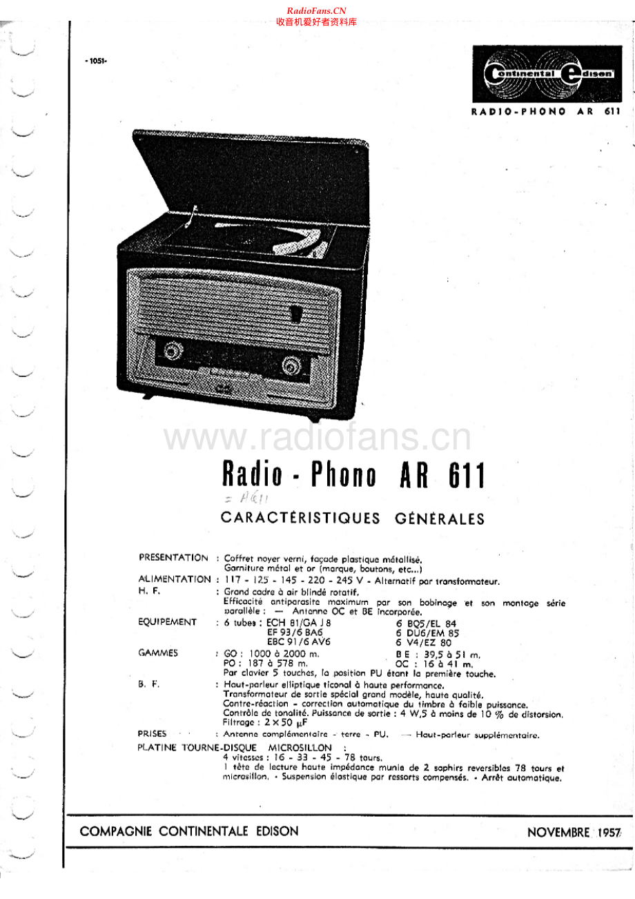 Continental-AR611-rec-sch维修电路原理图.pdf_第1页