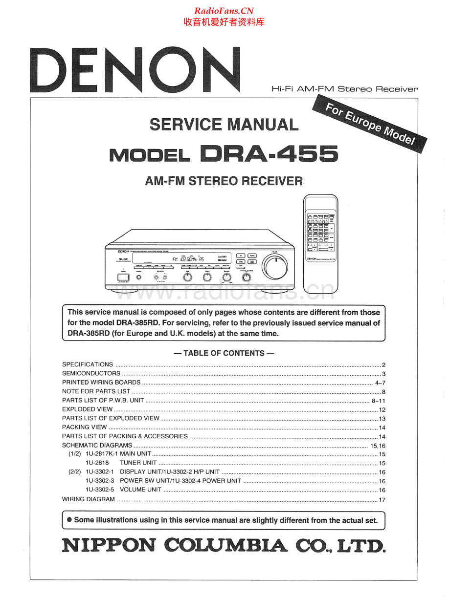 Denon-DRA455-rec-sm维修电路原理图.pdf_第1页