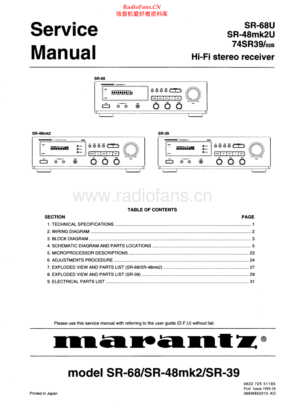 Marantz-SR68U-rec-sm 维修电路原理图.pdf_第1页