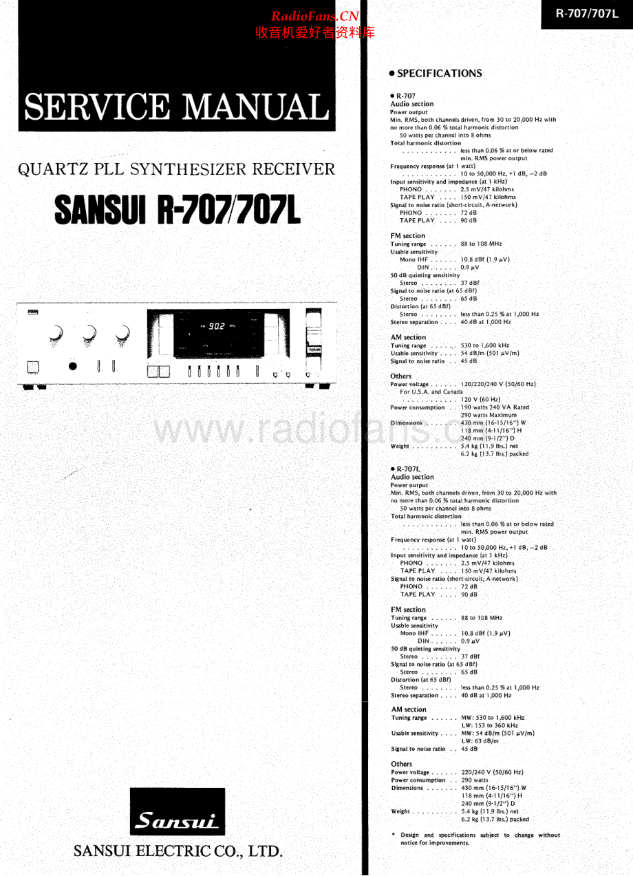 Sansui-R707L-rec-sm 维修电路原理图.pdf_第1页