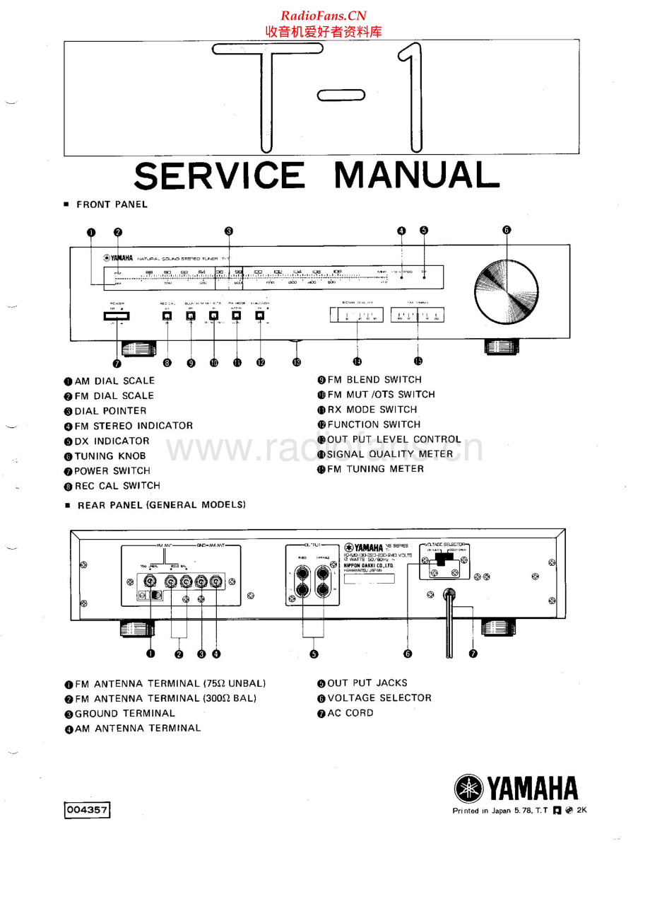 Yamaha-T1-tun-sm(1) 维修电路原理图.pdf_第1页