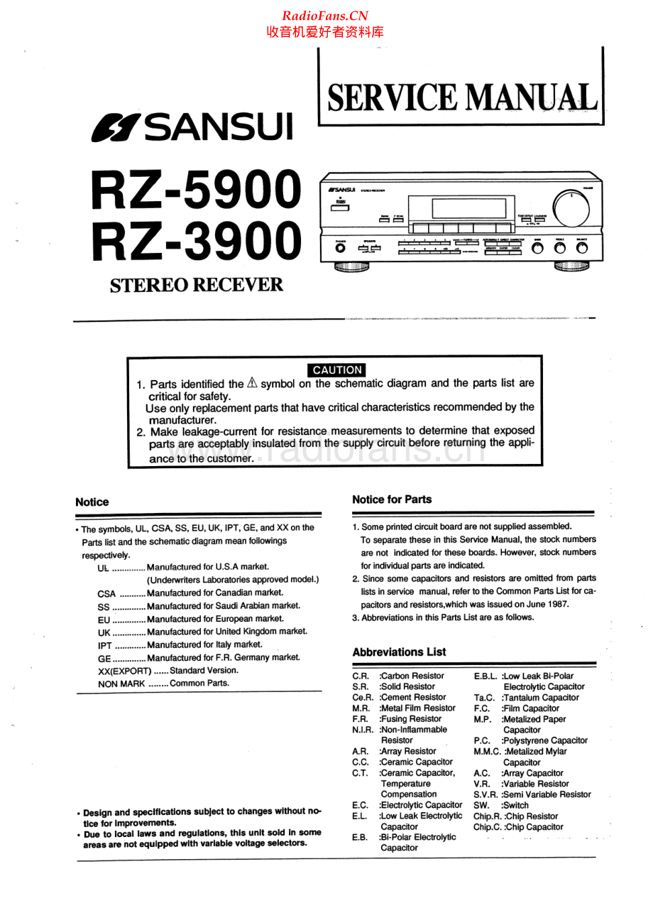 Sansui-RZ5900-rec-sm 维修电路原理图.pdf_第1页