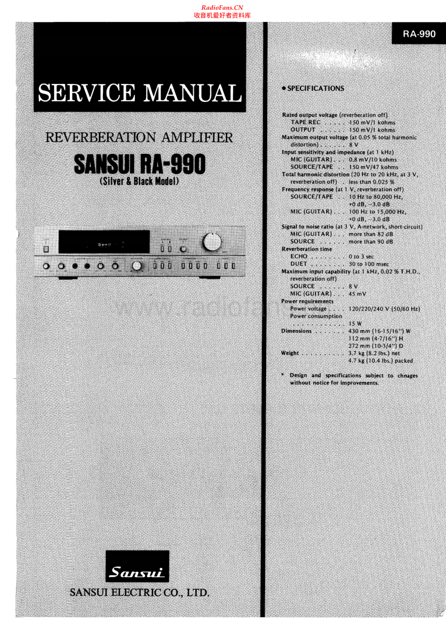 Sansui-RA990-rec-sm 维修电路原理图.pdf_第1页