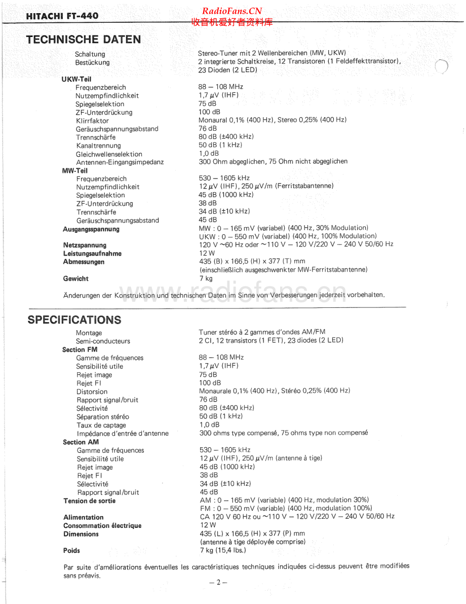 Hitachi-FT440-tun-sm 维修电路原理图.pdf_第2页