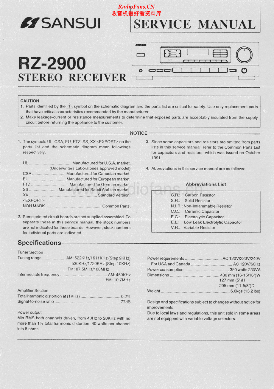 Sansui-RZ2900-rec-sm 维修电路原理图.pdf_第1页