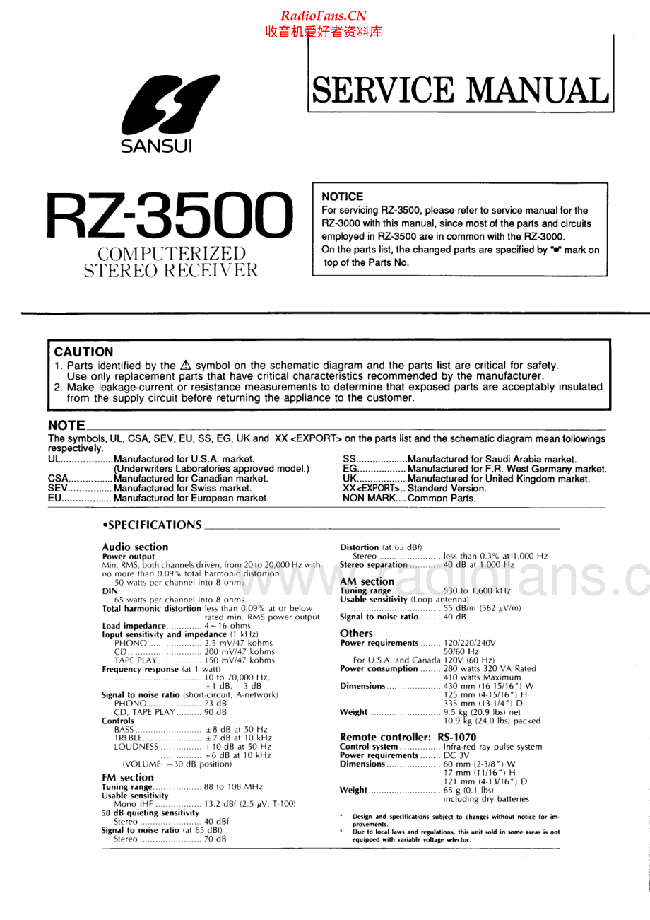 Sansui-RZ3500-rec-sm 维修电路原理图.pdf_第1页