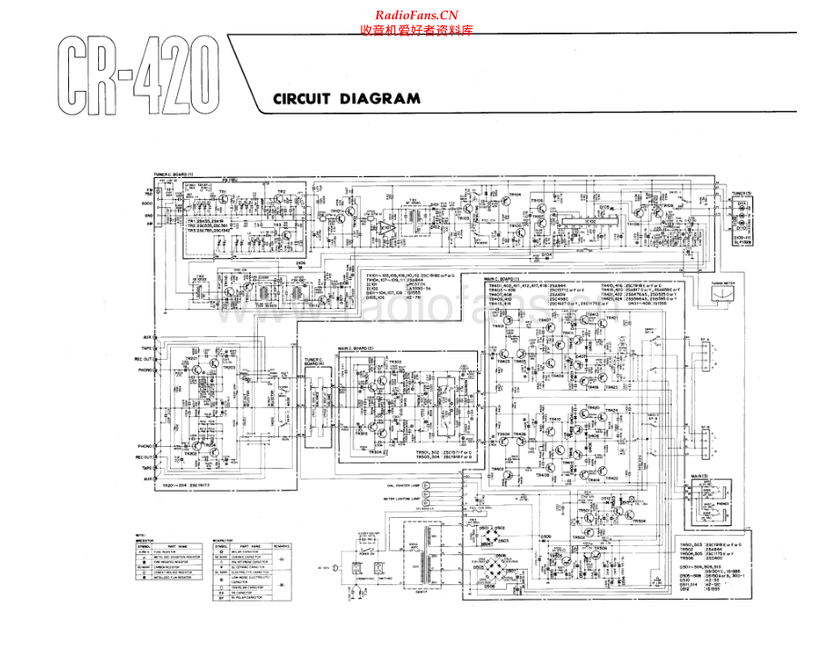 Yamaha-CR420-rec-sch 维修电路原理图.pdf_第1页