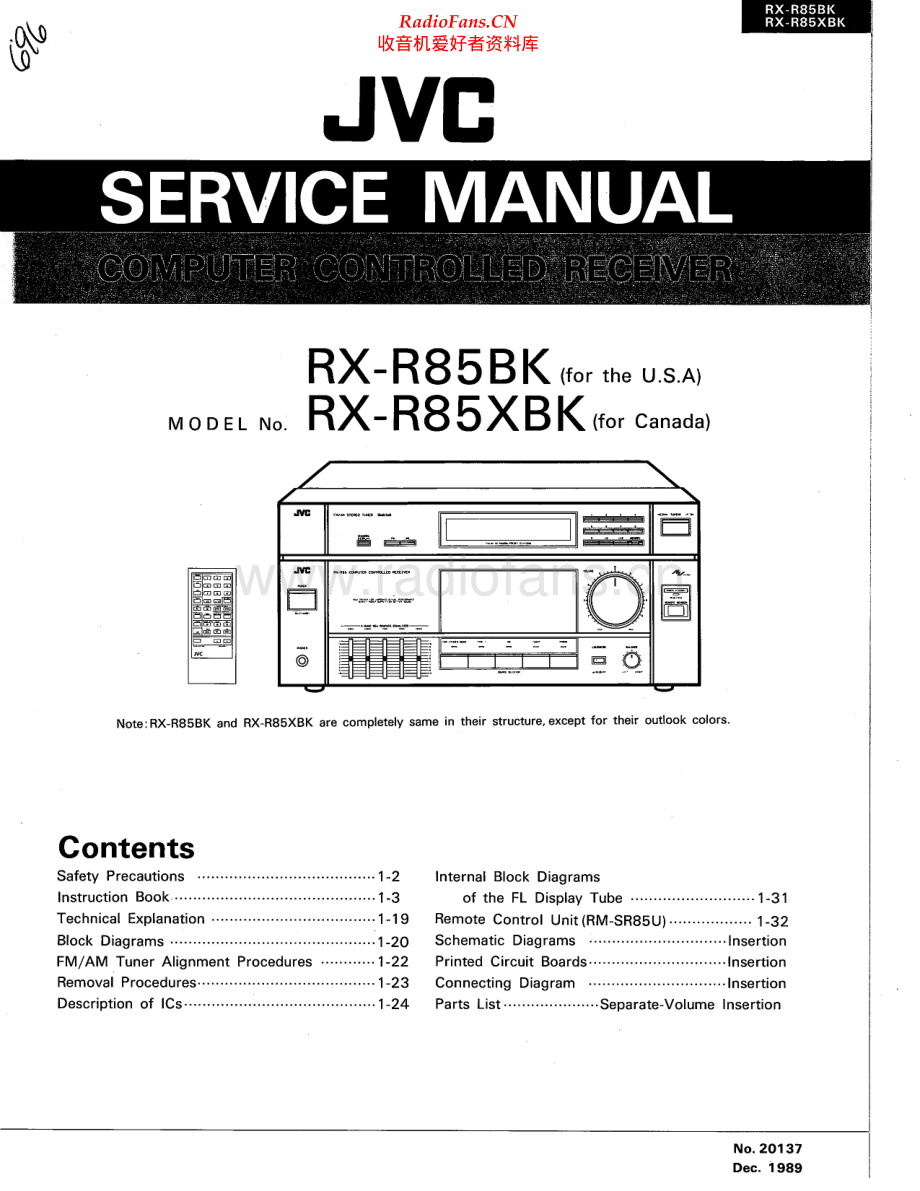 JVC-RXR85XBK-rec-sm 维修电路原理图.pdf_第1页