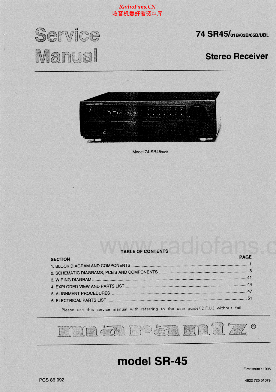 Marantz-SR45-rec-sm 维修电路原理图.pdf_第1页