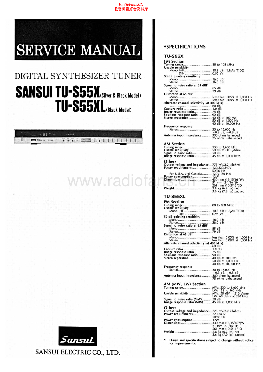 Sansui-TUS55XL-tun-sm 维修电路原理图.pdf_第1页