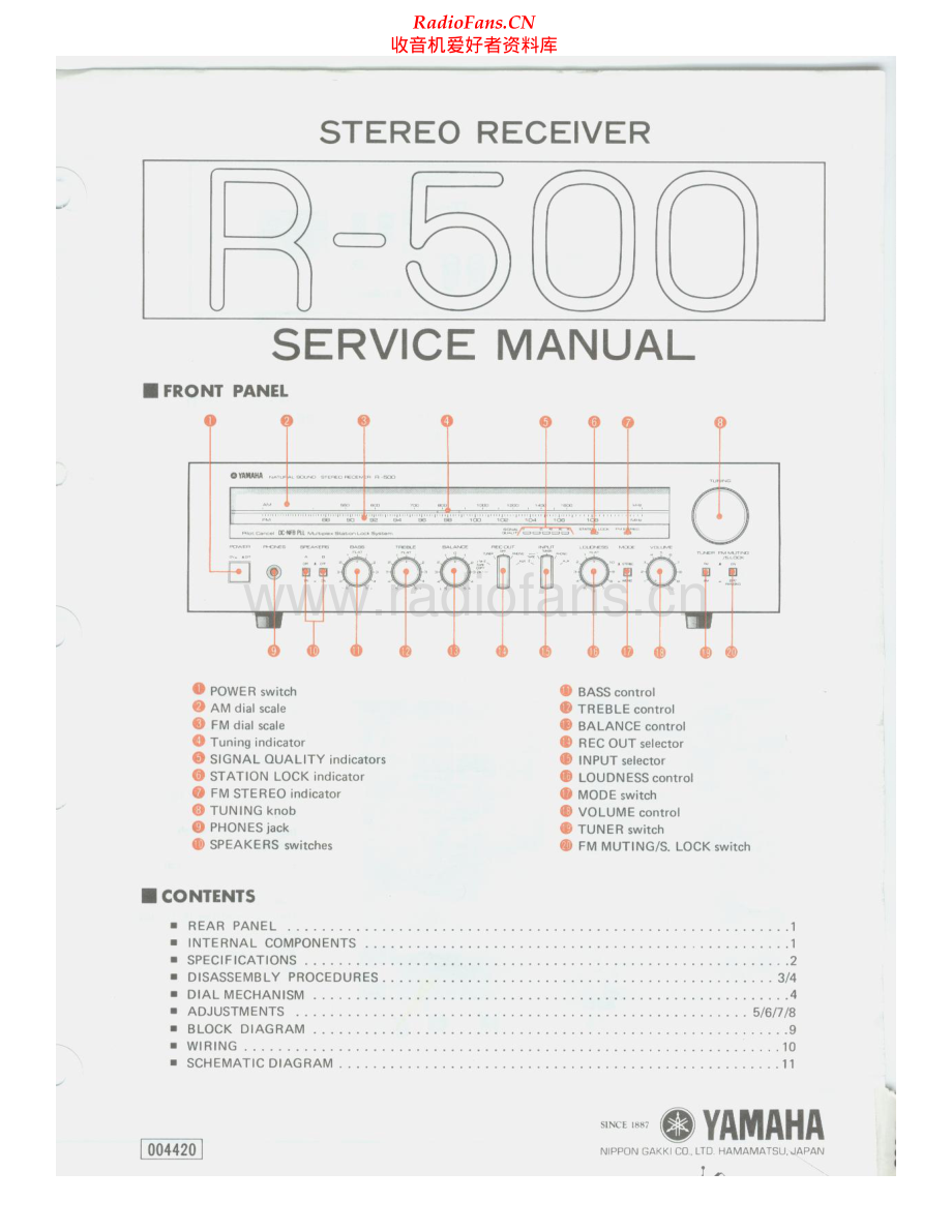 Yamaha-R500-rec-sm 维修电路原理图.pdf_第1页